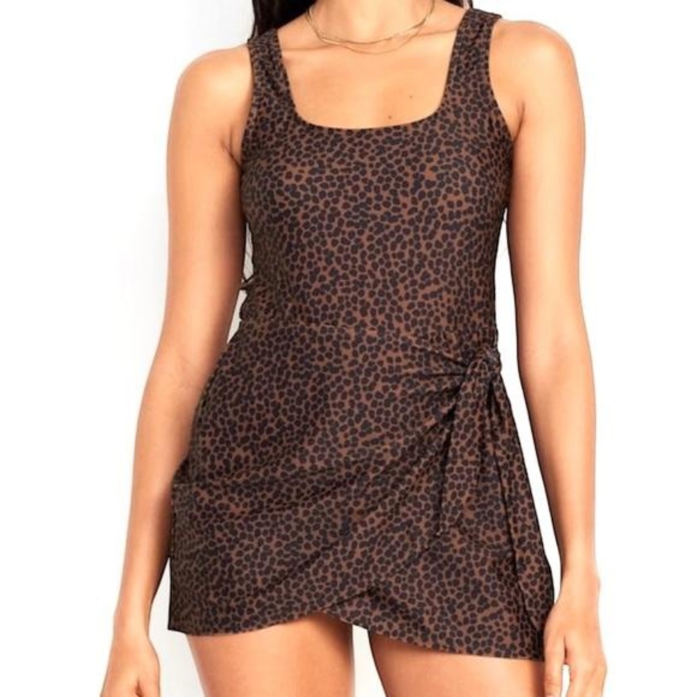 Old Navy Swim Dress Leopard Swimsuit